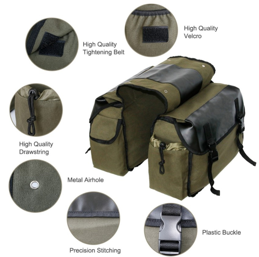 Canvas Leather Rear Saddlebag  - đánh giá và giá Motorcycle Gear Backpack