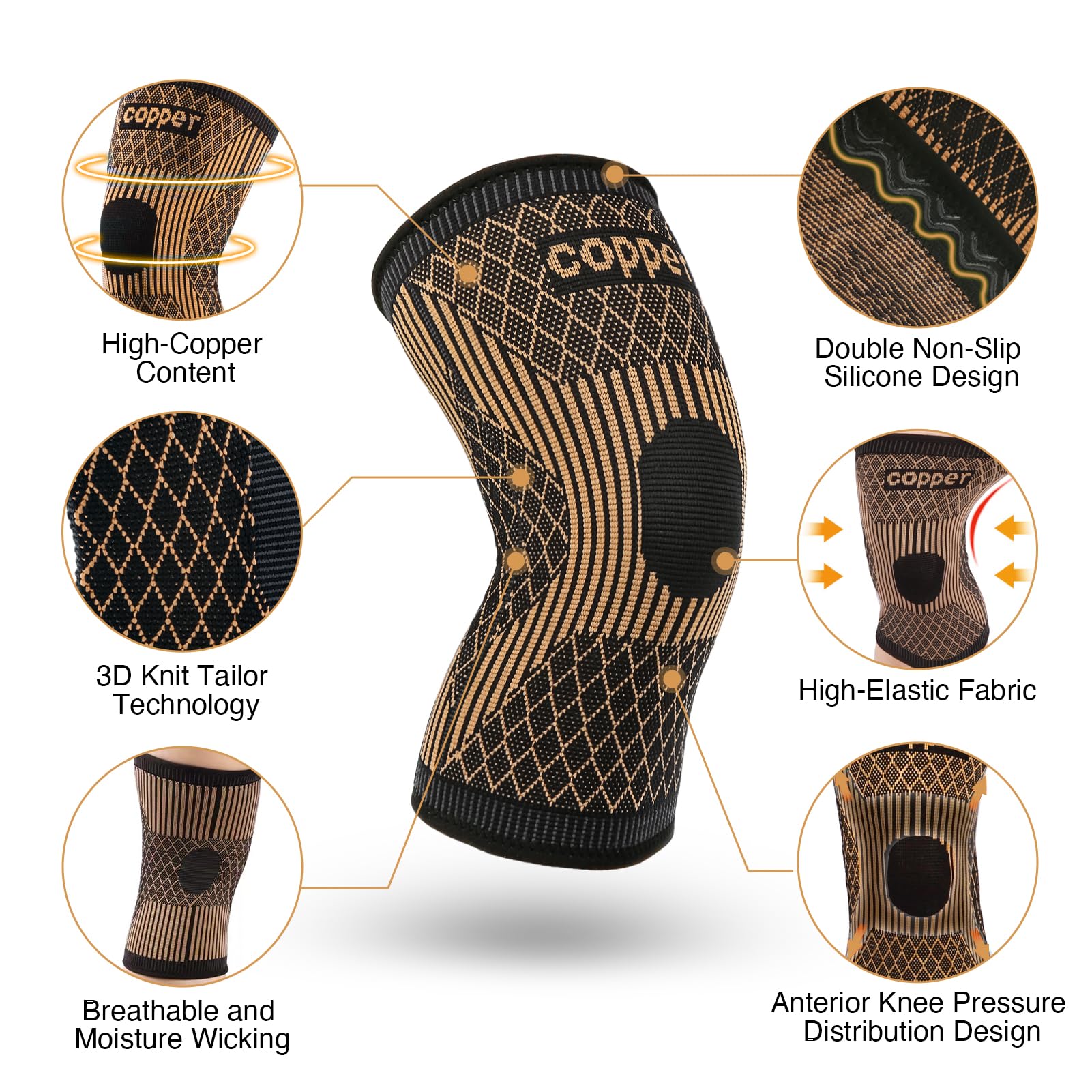 Copper Knee Braces for Women a - đánh giá và giá Knee Guard Hard